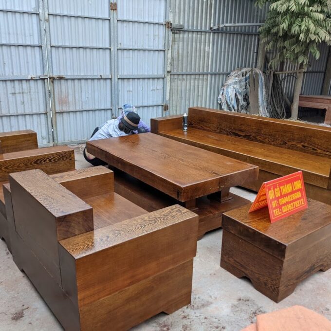 Sofa gỗ mun nguyên khối