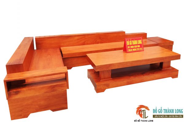 sofa đóng hộp gỗ gõ đỏ