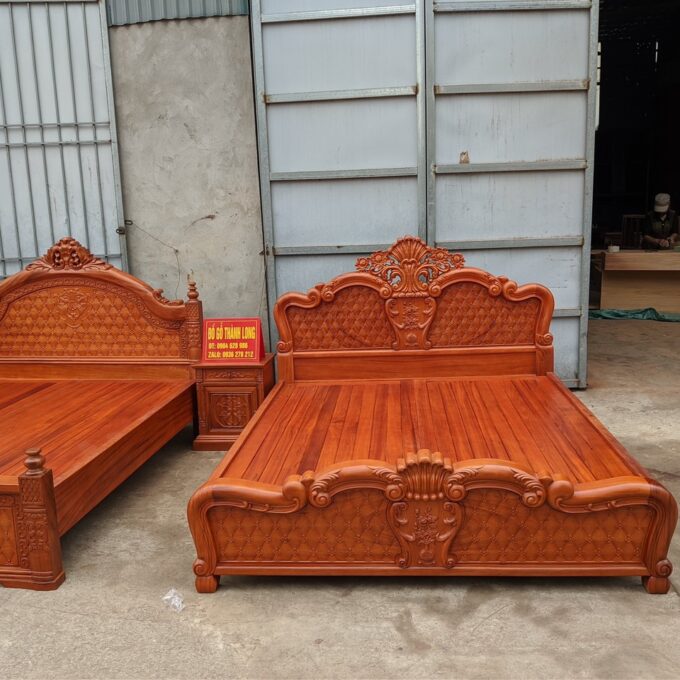 mẫu giường gỗ 1m6