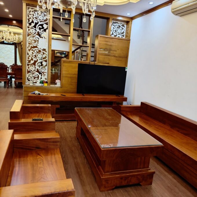 combo kệ tivi gỗ và sofa