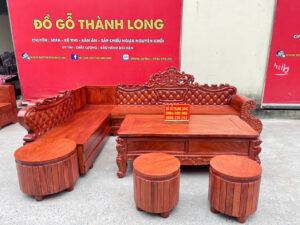 Mẫu bộ sofa gỗ hoàng gia hiện đại