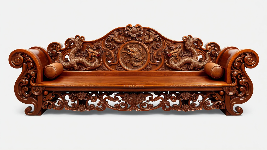 Bộ Sofa Gỗ Tay Vịn 14 Đỉnh Rồng