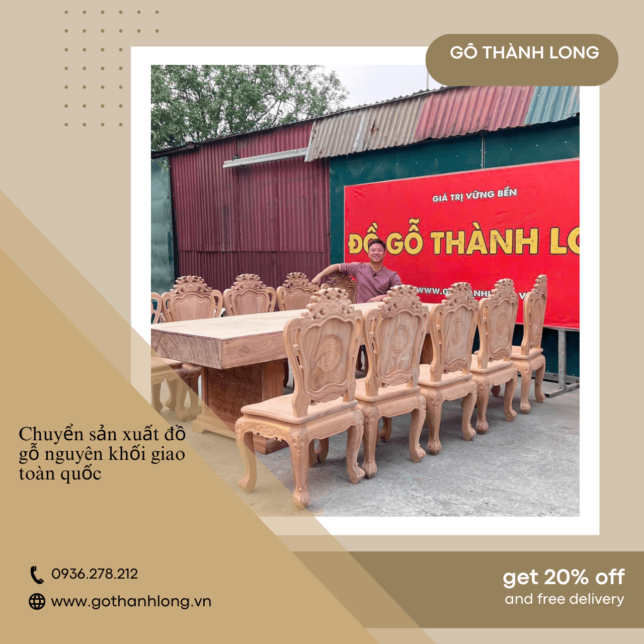Mua Bàn Ăn Gỗ Nguyên Khối Ở Đà Nẵng