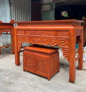 Bàn Thờ Gỗ Gõ Đỏ Nguyên Khối